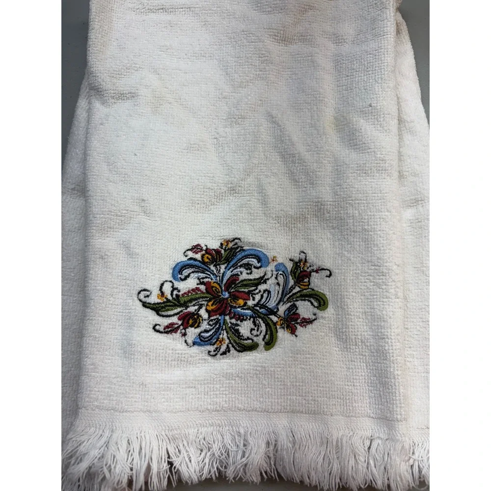 Towels Plus by Anvil Hand Towel Norwegian Embroidered Rosemaling Cloth